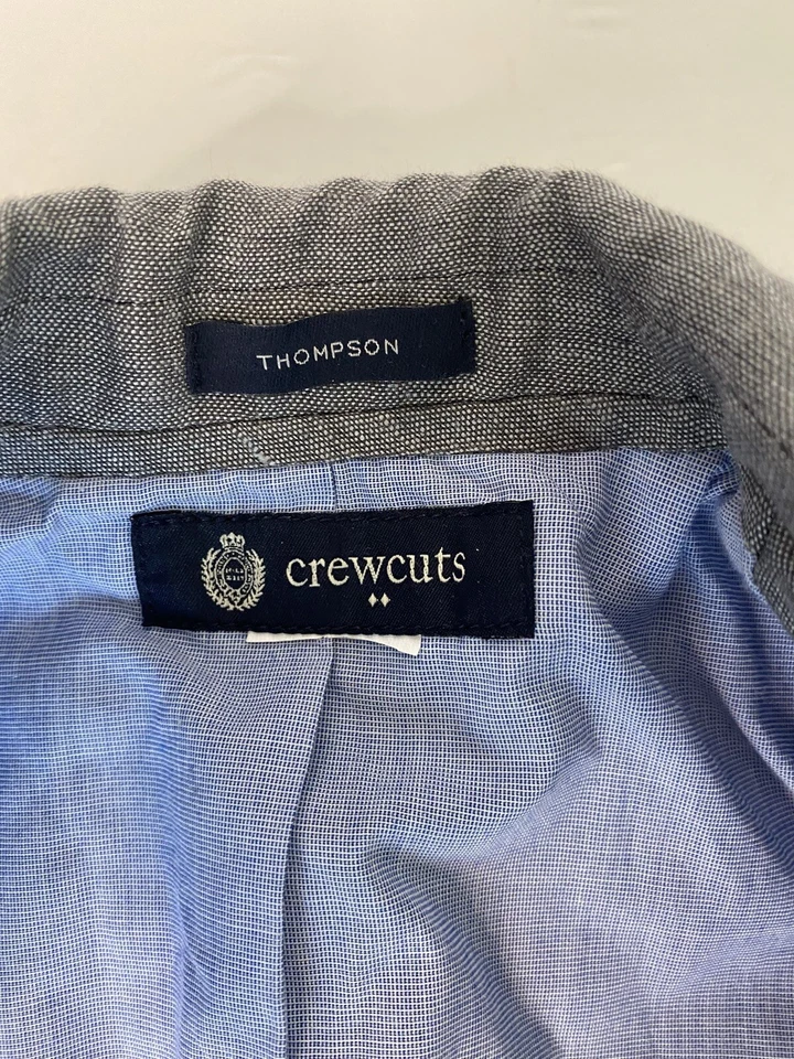 Blazer Thompson Crew Cuts y camisa manga larga frontal botón azul niños talla S Foto 3 de 4