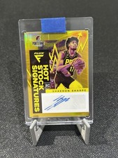 Panini Flux Shaedon Sharpe Gold Hot Stock Signatures 9/10 Auto RC Rookie SP!