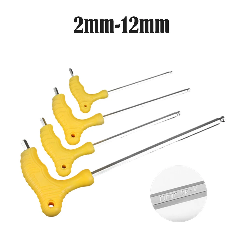 T-Handle Allen Hex Key Screwdriver 2mm-14mm Ball End Hexagon Keys Metric CR-V - Image 4 of 4