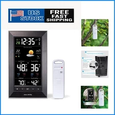 Digital Vertical Weather Forecaster - Indoor/Outdoor LCD, Wireless Sensor, Alarm