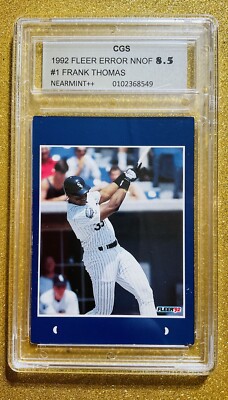 1992 FLEER ERROR NNOF FRANK THOMAS ROOKIE SENSATIONS NO FOIL CGS