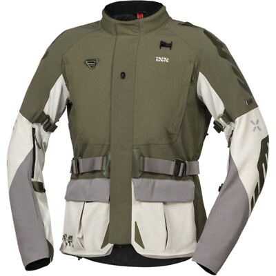 IXS Motorcycle Men's Textile Jacket M - Venture-STX 1.0 - Light Gray-Olive Green