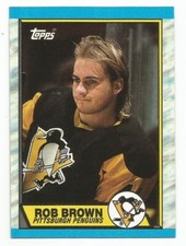 ROB BROWN 1989-90 TOPPS CARD NM-MT CONDITION PITTSBURGH PENGUINS