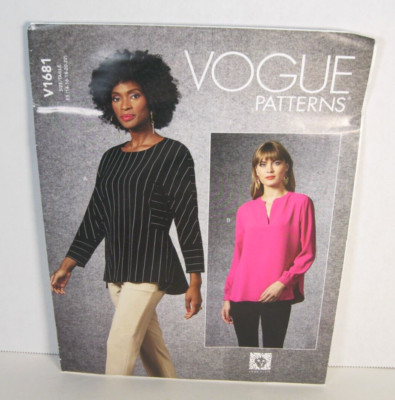 Vogue Patterns 1681 Tops w/ Sleeve Variations Misses' 14-22 Uncut