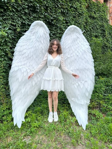 Cosplay Angel Wings Costume White for Photo Shoot Extra Large Sexy Burning Man - Picture 4 of 9