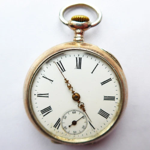 gute silberne DAMEN TASCHENUHR OMEGA, Ankerhemmung, gute Funktion, ca. 1900