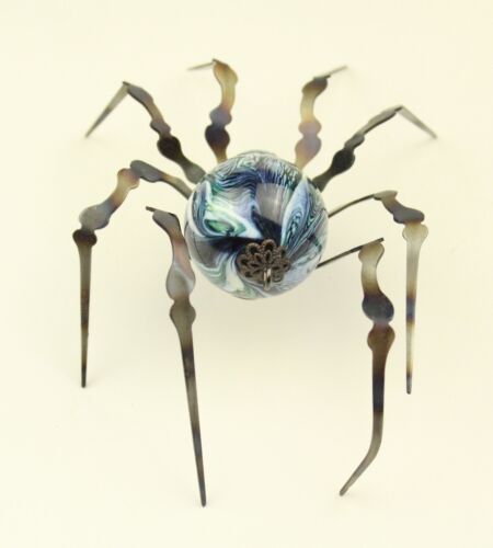 Stuart Abelman Spinne Glas Skulptur Figur Anhänger signiert & datiert 2021 - Bild 3 von 13