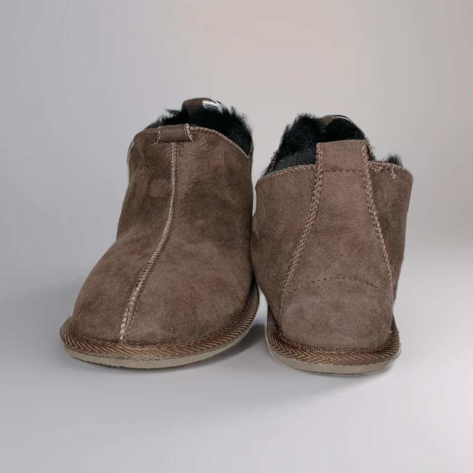 Zapatillas de hombre hechas de piel de oveja natural \ Cuero genuino Foto 3 de 3