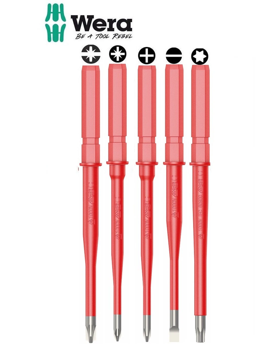 Wera KK Stainless Slimline VDE Interchangeable Blades Torx Ph Pz Slot PZ S
