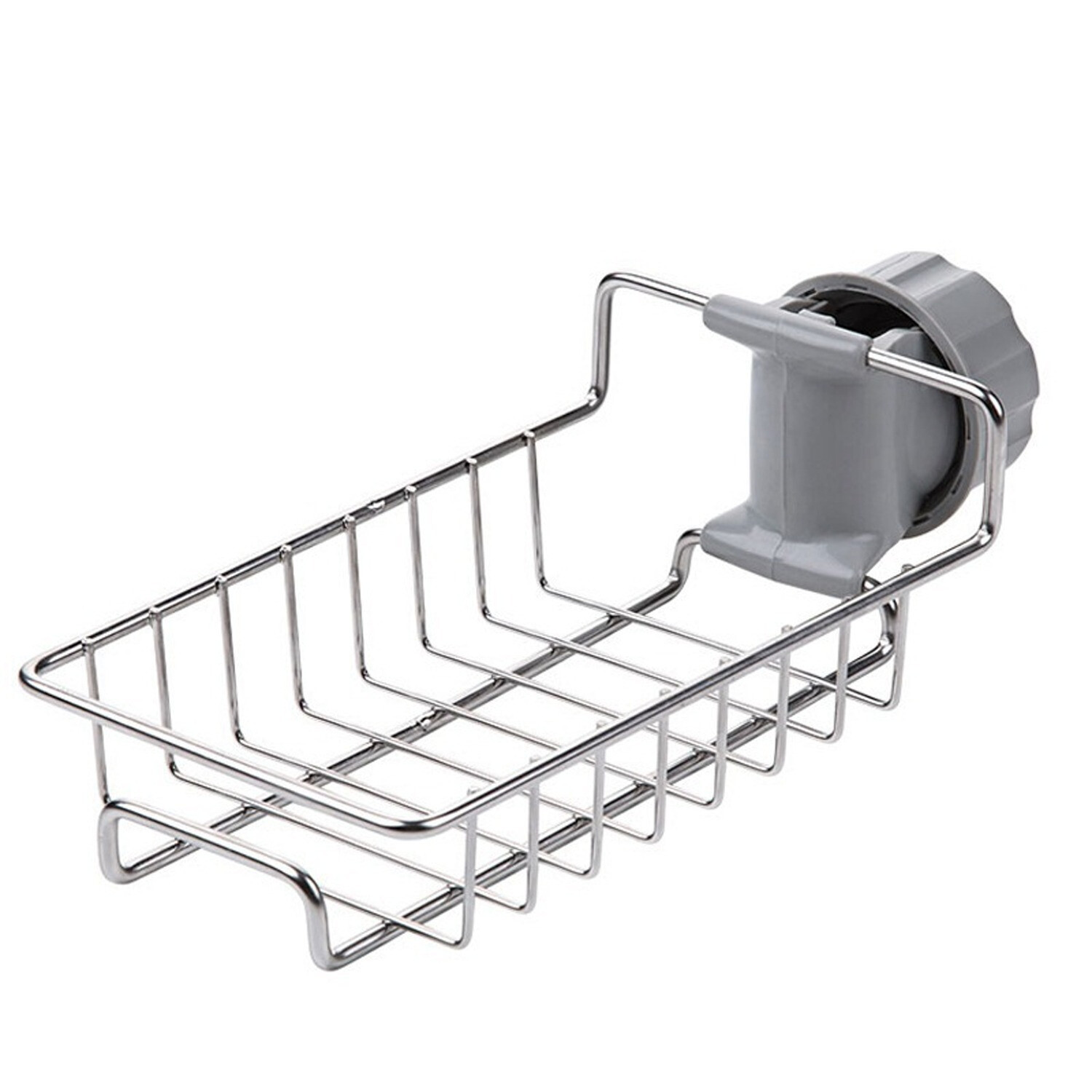 Adjustable Stainless Steel Kitchen Sink Faucet Sponge Holder Detachable Rack-image