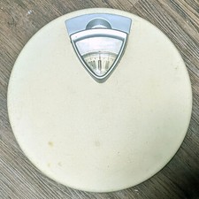 Vintage 60s 70s Off-White Yellow Atomic Bathroom Scale by Counselor MCM