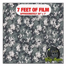 Hydrographic film Clear Grey TAC Digital Camo hydro dipping 7' x 20" hydro dip