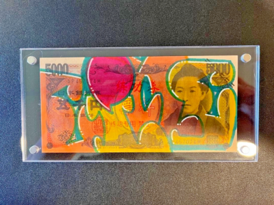 Ben Eine - Original Art - Signed - Fake Yen Banknote - Blackbook
