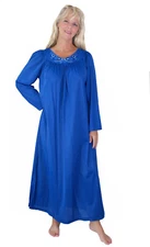 Shadowline Nightgown Women's Nylon Long Sleeved Sleepwear Long Gown Kaftan 33280