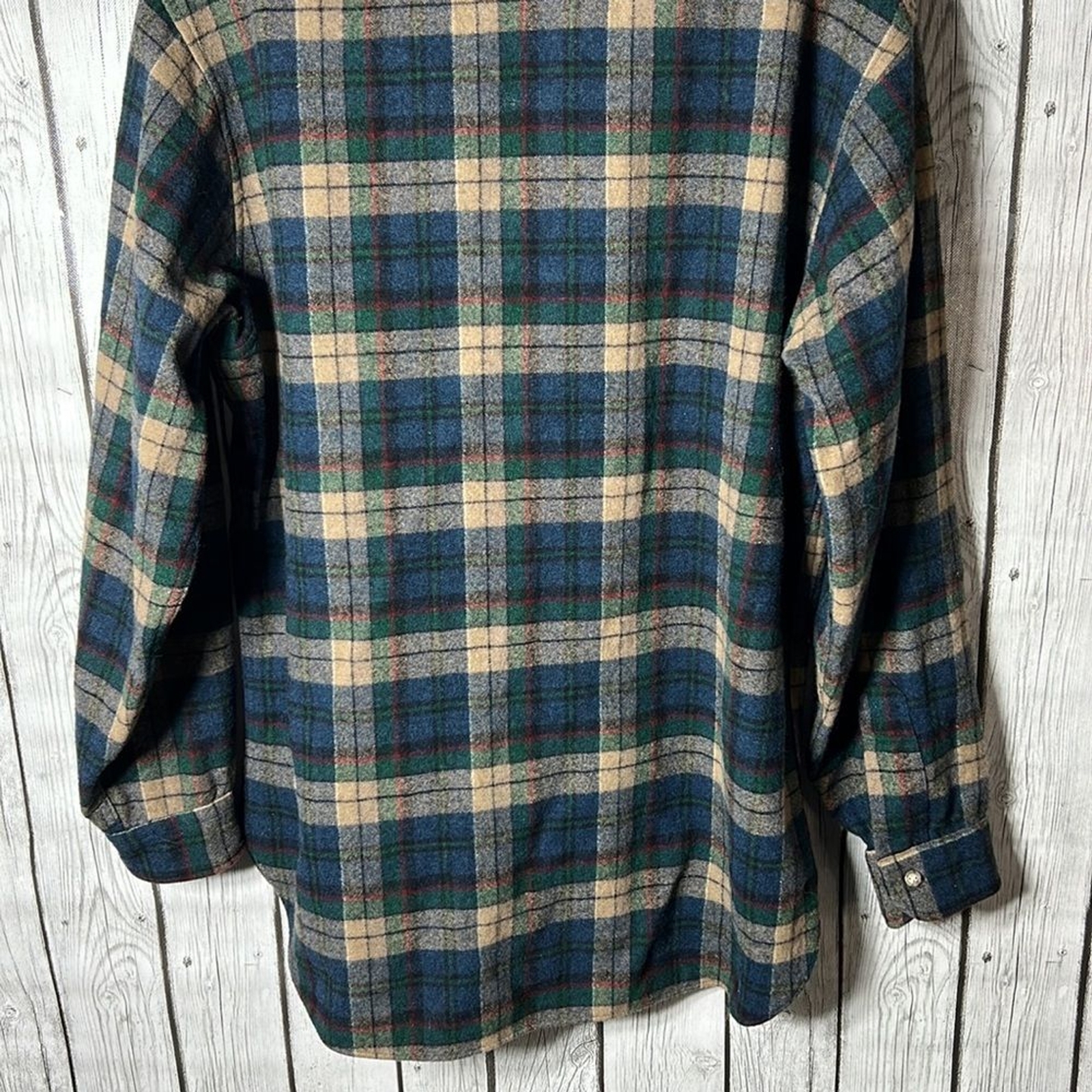 Pendleton 100% virgin wool plaid button front shi… - image 7