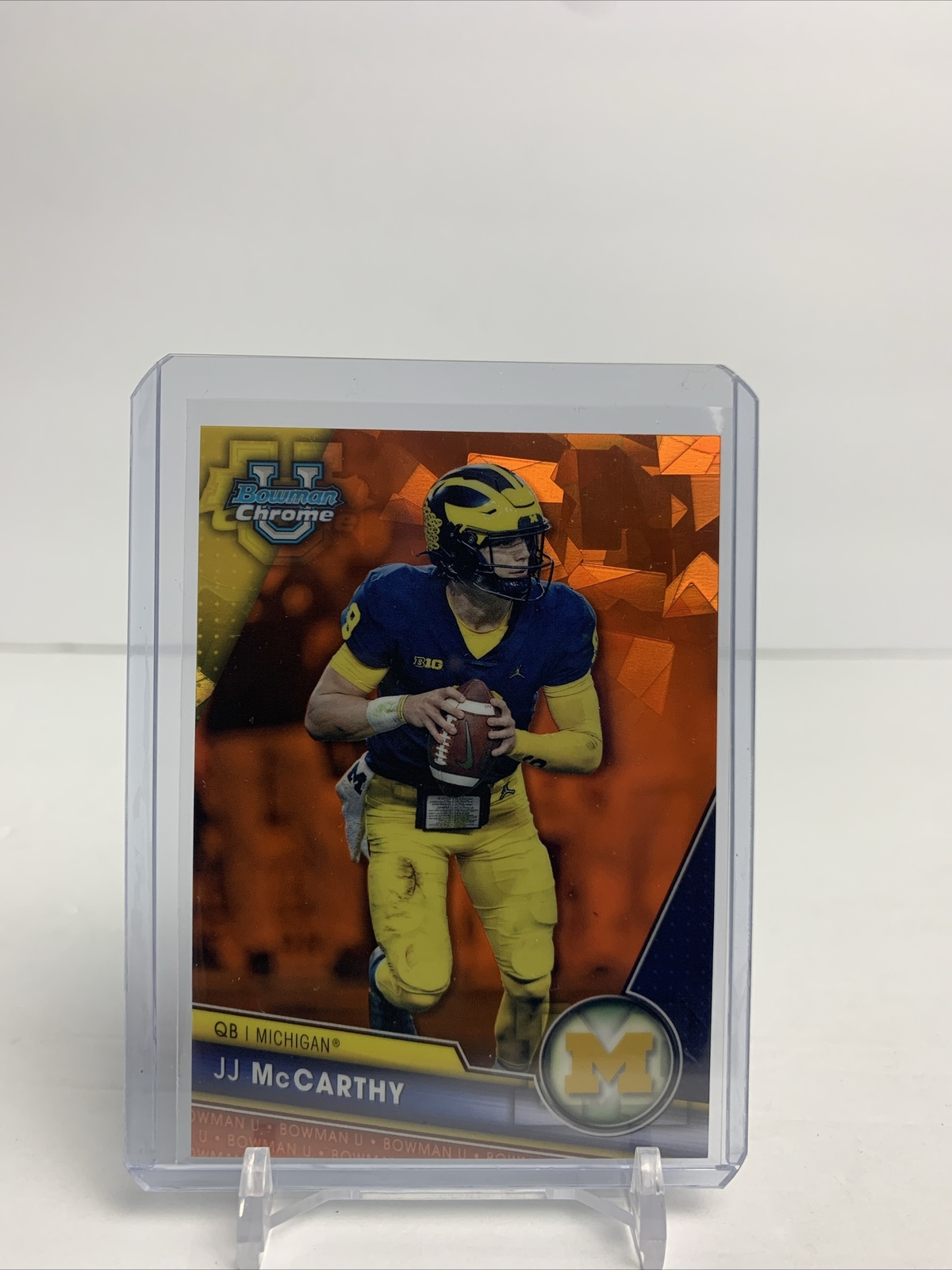 2023 Bowman Chrome U Sapphire - ORANGE #124 JJ McCarthy 25/25 BOOKEND 1/1