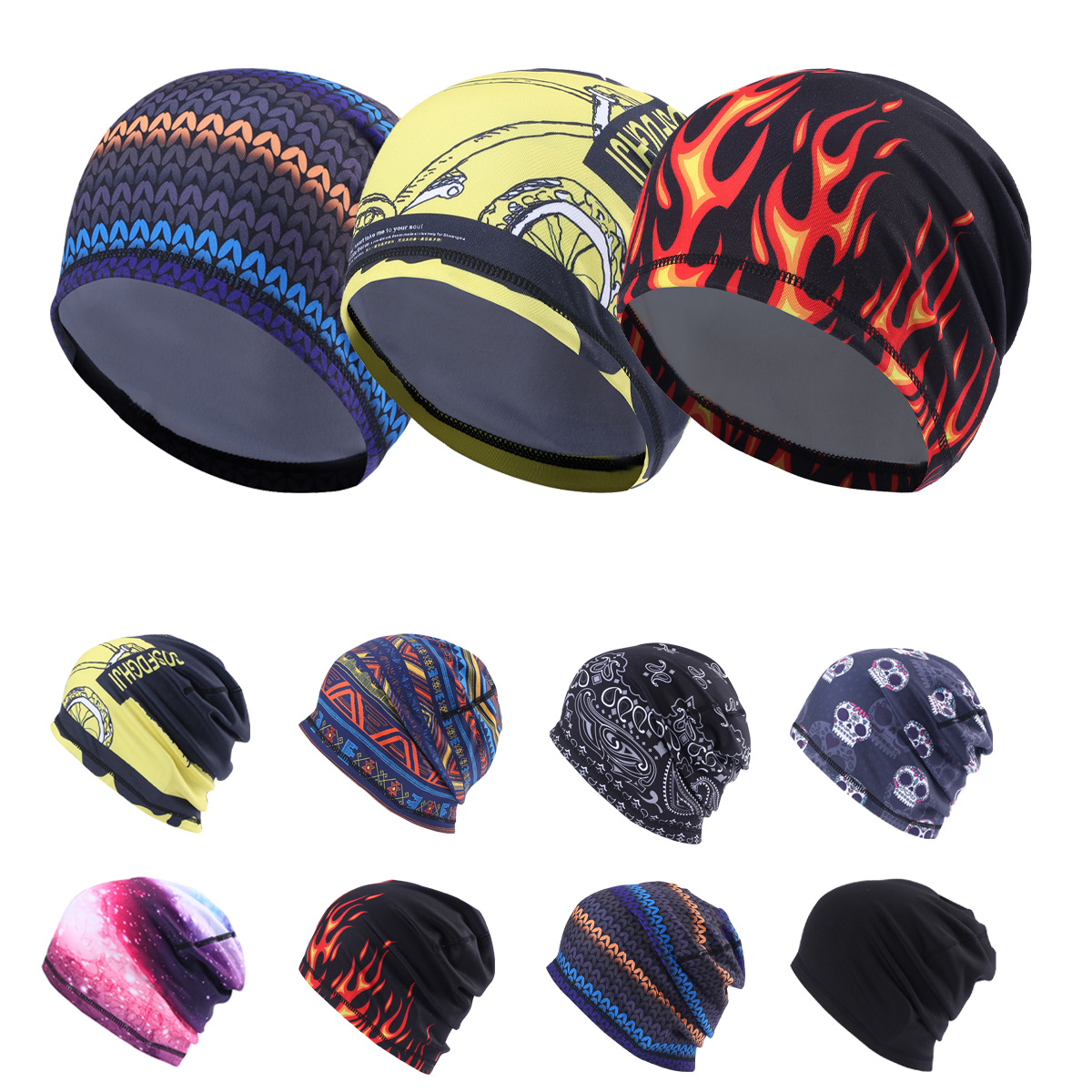 Unisex Winter Fleece Skull Cap Beanie Helmet Liner Lightweight Warm Hat