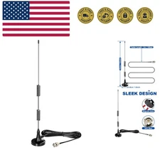 20-1300MHz Police Scanner Antenna Magnetic Base HF VHF UHF Two Way Ham Radio ...