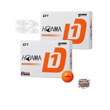 Honma Golf D1 Golf Balls 2024 Model BT2401 2 Dozen 24 Balls Orange with Shot