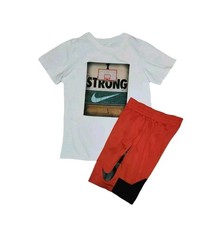 Nike Dri-fit Youth Medium Red Athletic Shorts Crewneck Tshirt Outfit