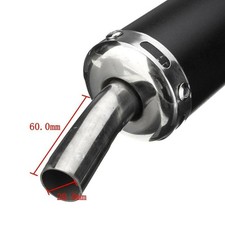 Tubo de escape silenciador de escape de motocicleta de 22 mm de diámetro de entrada negro 280 mm x 60 mm
