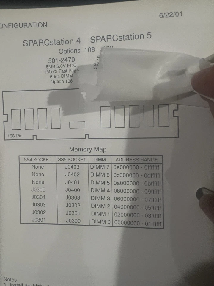 Sun 501-2470 8 MB 168 PINES 5,0 V ECC 1 x 72 página rápida 60 n DIMM / AHORRO 5 Foto 3 de 3
