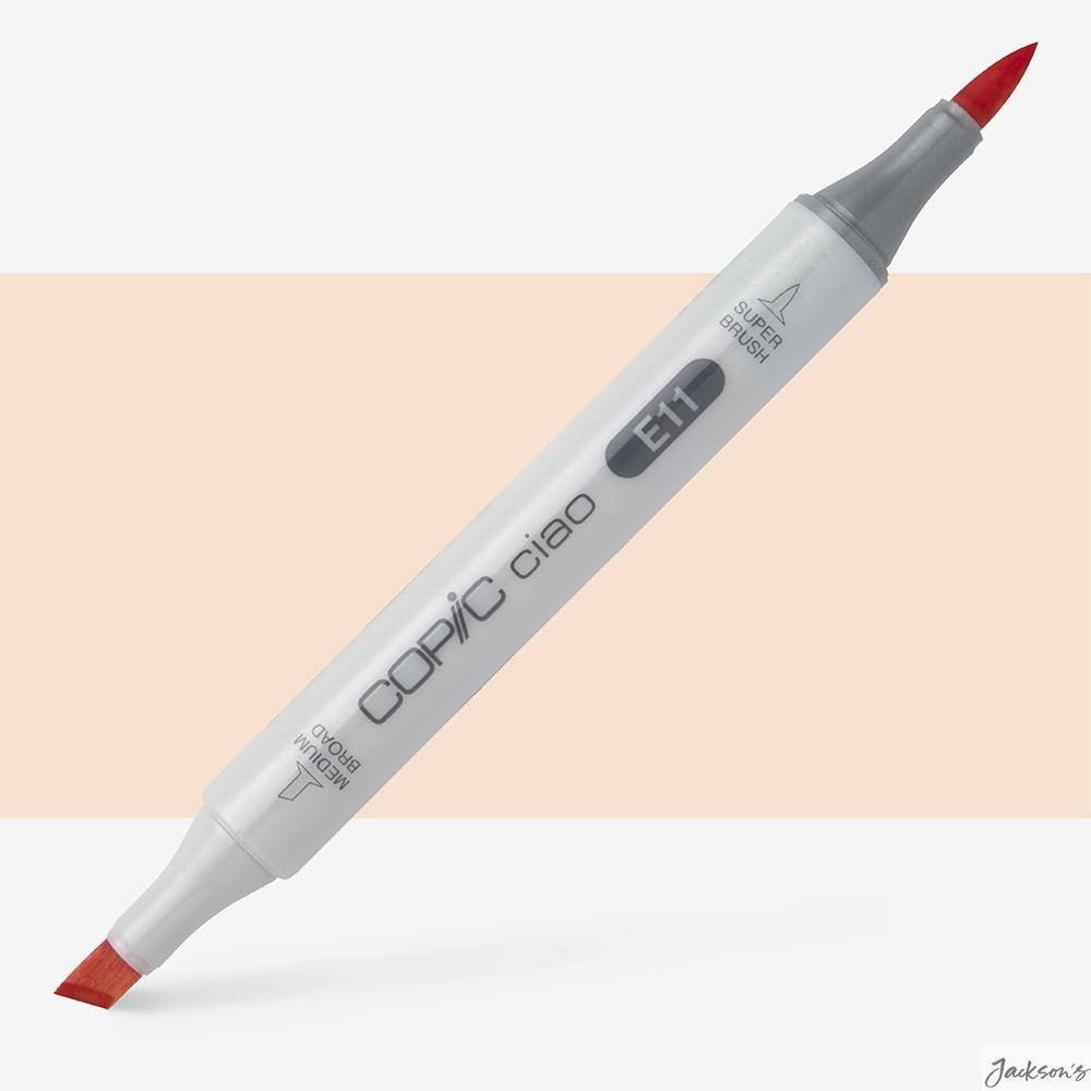 Copic Ciao Marker Alcohol Based Twin Tip Brush Medium Broad Barely Beige E11