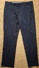 Perry Ellis Portfolio Essentials Men's Slim Fit Stretch Pants - Navy 36x32 Dress