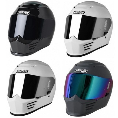 Simpson Speed 06 Integralhelm Motorradhelm Plain Bandit schwarz weiß gratis Visier