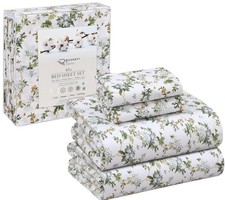 RUVANTI 100 Cotton Sheets Queen Size Percale Bedding, Cooling Breathable...