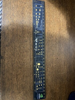 NVIDIA PCB Circuit Board Style 12 in SAE Ruler, Plastic Black/Gold