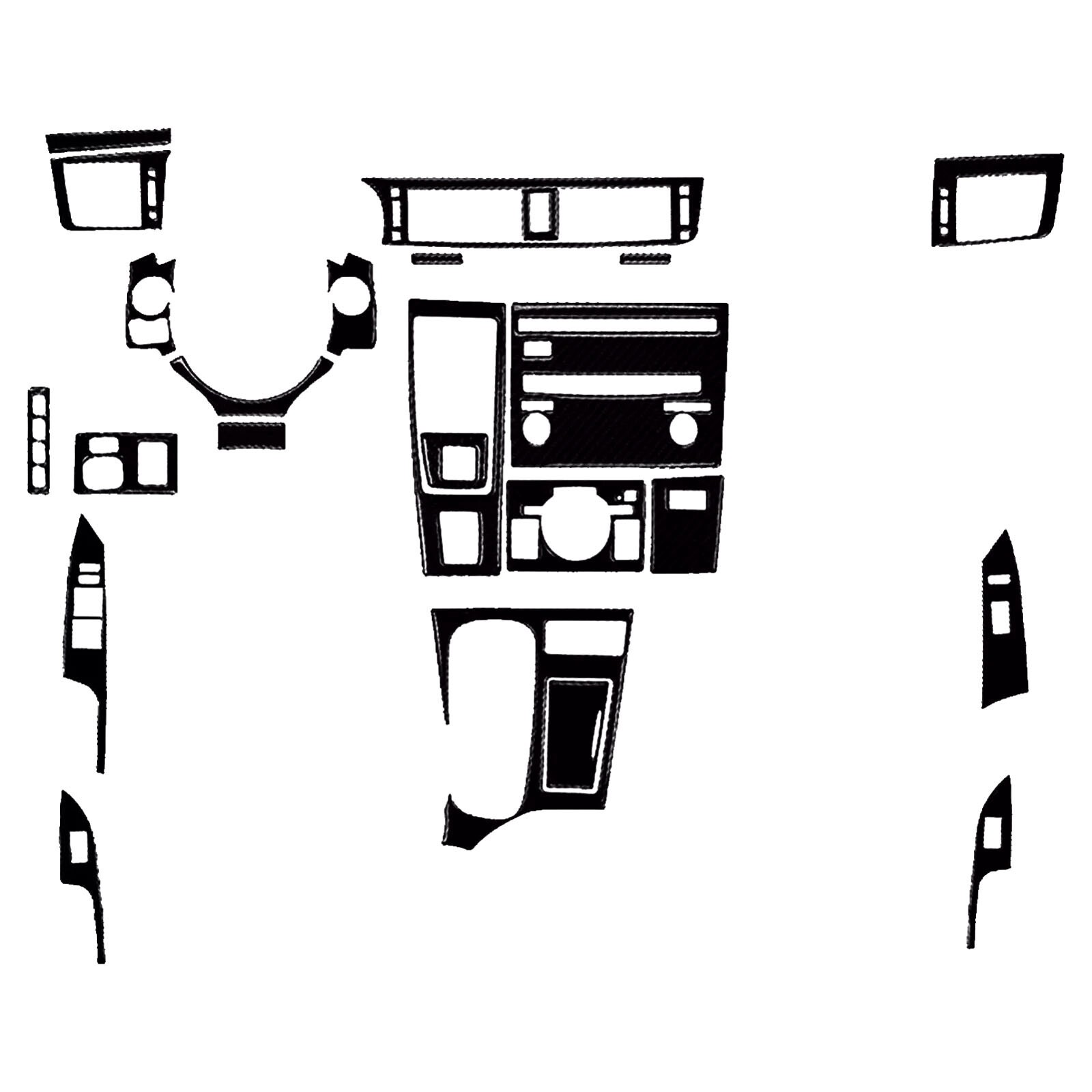 26Pcs Gloss Piano Black Kits  Full Interior Trim Set For Lexus CT CT200h 11-2017