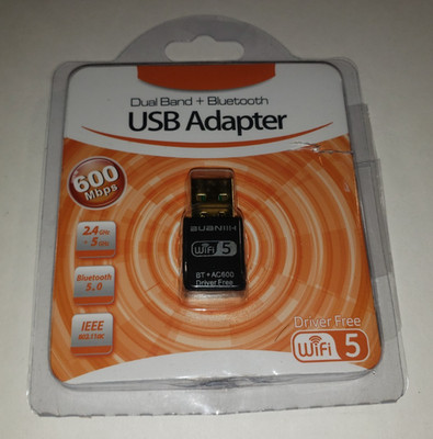 Generic Dual Band + Bluetooth USB Adapter AC600 600Mbps WiFi 5 Open Box