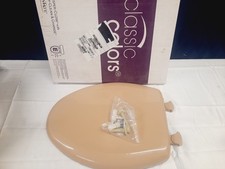 BEMIS Elongated Toilet Seat Soft Close Plastic Mexican Sand Easy Clean Secure