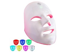 LED Face Mask Light Therapy, 7 1 Modes Portable Red Light Therapy for Face, Rech