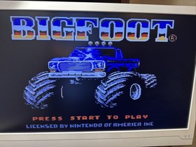 Bigfoot NES Nintendo Monster Truck Game,  Tested And Working