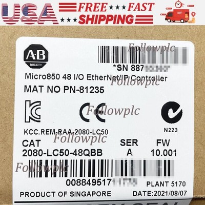 New Sealed AB 2080-LC50-48QBB Micro850 48 I/O EtherNet/IP Controller