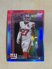 2025 Topps Chrome Football Tyler Nubin #231 Red White Blue Refractor Giants