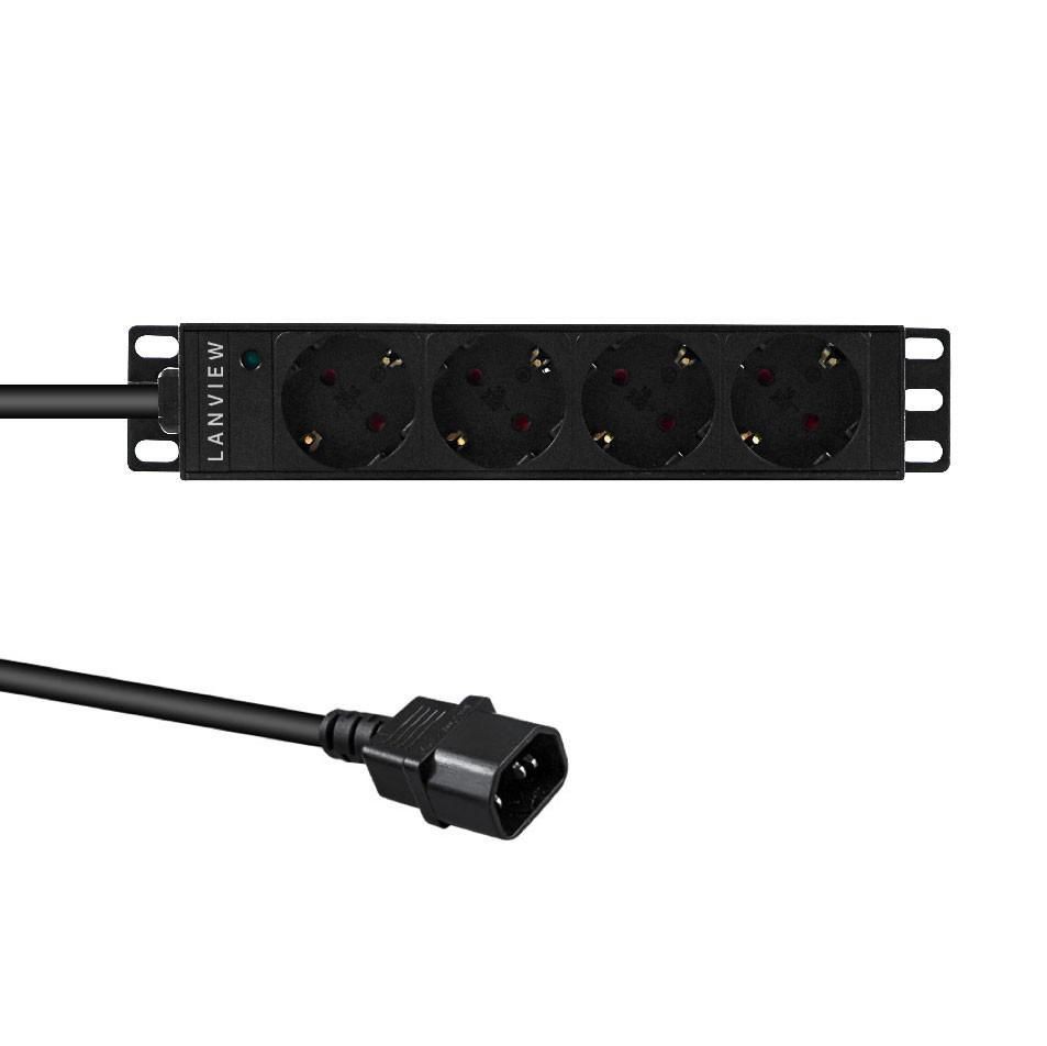 Lanview LVR-2MSCH-SCH-C13-4 10' rack mount power strip.