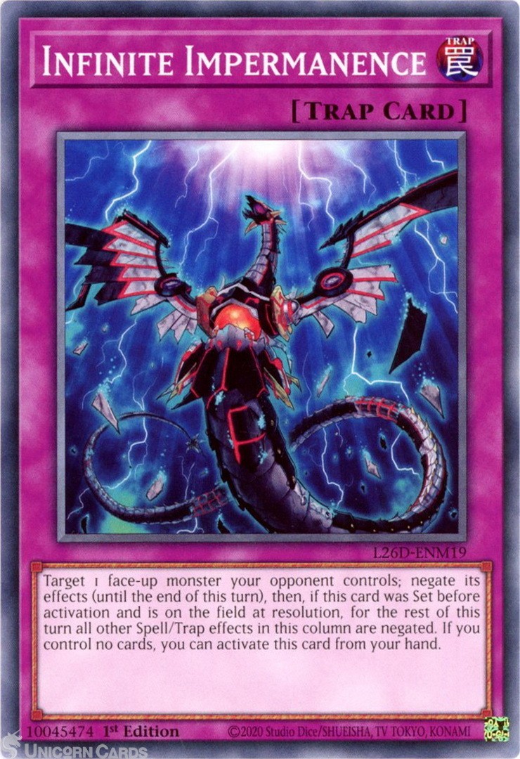 L26D-ENM19 Infinite Impermanence : Common 1st Edition Mint YuGiOh Card