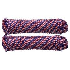 Grip 3/8 x 50' Poly Rope (2 Pack) - Polypropylene Braided Rope - Working Limit 1