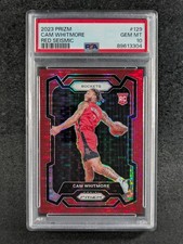 2023-24 Panini Prizm CAM WHITMORE Rookie RC Red Seismic Prizm /299 #129 PSA 10