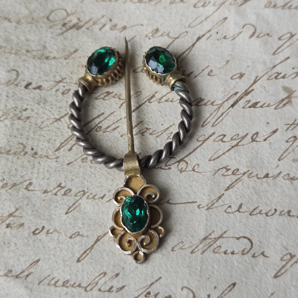 Fibule Provençale Ancienne XIXè Argent Strass Silver Fibula 19thC - Photo 2/4