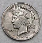 1921 High Relief Peace Silver Dollar XF