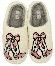 Simply Southern Cozy Fuzzy Indoor Slippers, Cute Embroidered Designs, Soft...