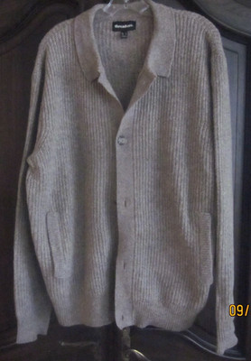 THREADBARE Beige Cardigan Ribbed Button Front XL