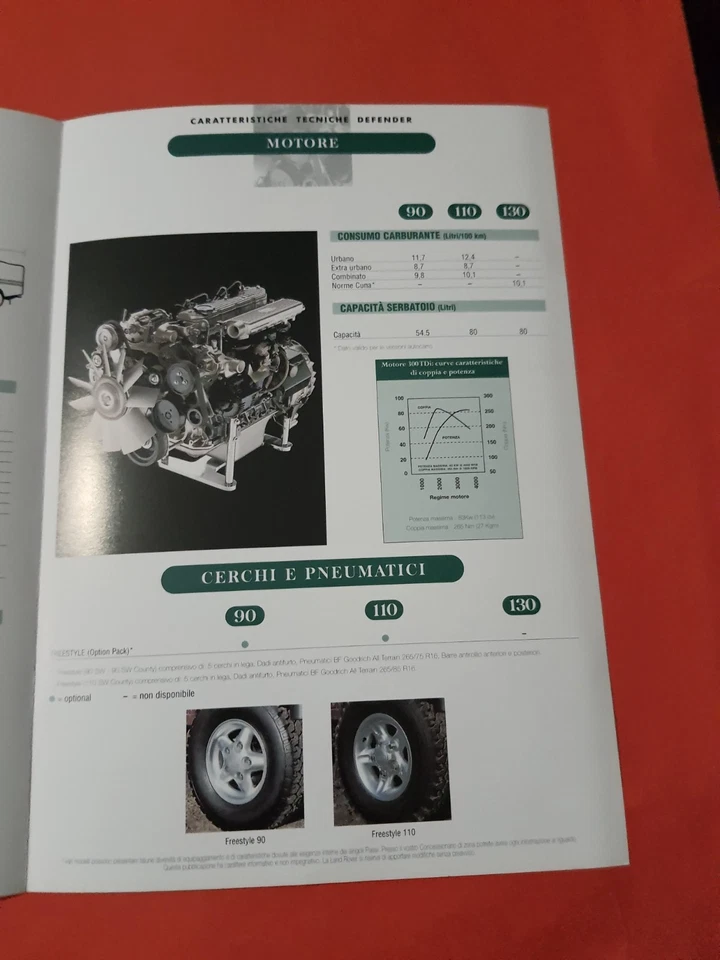 Land Rover DEFENDER tutte le versioni Depliant Brochure 04/1998 Originale - Immagine 2 di 3