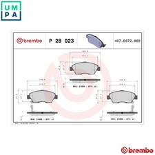 BRAKE PAD SET DISC BRAKE P 28 023 FOR ACURA HONDA FIT/IV/III/MONOCAB INTEGRA ILX