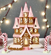 Blue Sky Clayworks GINGERBREAD CASTLE Christmas Candle House NEW Auth Retailer