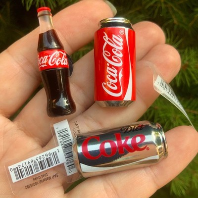 3 piece Genuine Crocs Jibbitz - Desirable Metal Coca Cola Bottle + Can+Diet Coke
